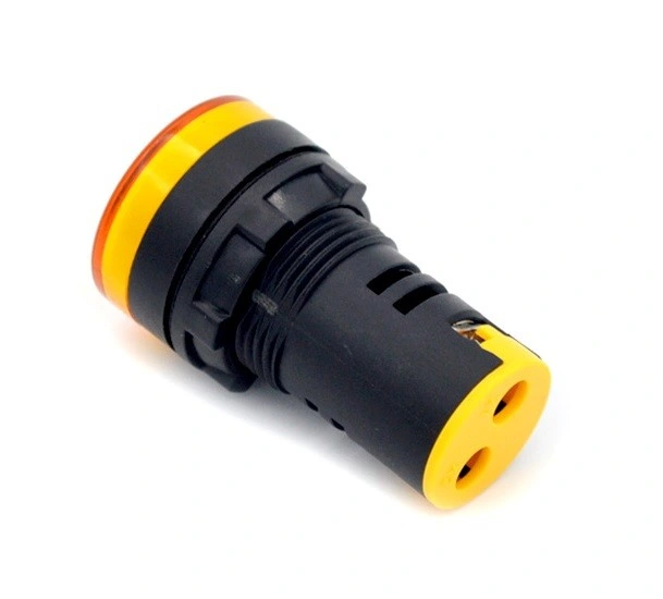 Qn 22mm Flat Round Head Screw Terminal Plastic Material Yellow Illuminated Signal Indicator